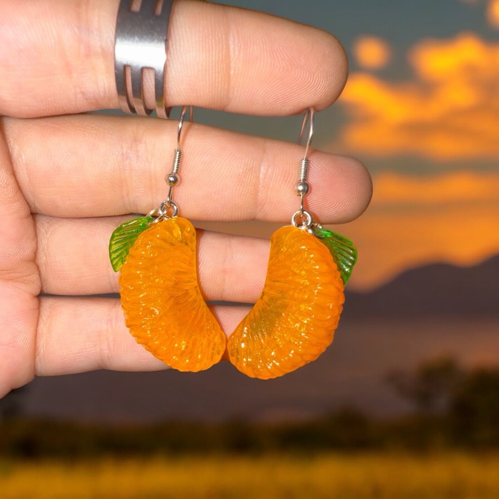 Orange slice earrings